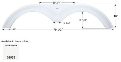 Icon Tandem Axle Fender Skirt for King of the Road Models, White, FS1952