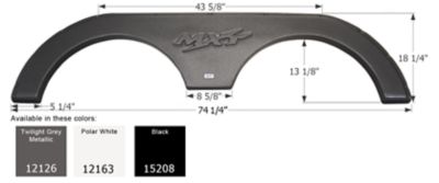 Icon Tandem Axle Fender Skirt for KZ MXT Models, Gray, FS2126