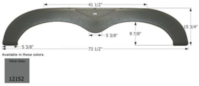 Icon Tandem Axle Fender Skirt for Keystone and McKenzie Models, Gray, FS2152
