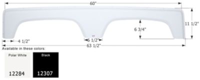 Icon Tandem Axle Fender Skirt for Coachmen Models, White, FS2284