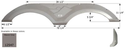 Icon Tandem Axle Fender Skirt for Keystone Montana Mountaineer Models, Gray, FS2547