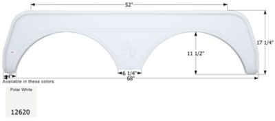 Icon Tandem Axle Fender Skirt for Sunnybrook Models, White, FS2620