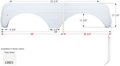 Icon Tandem Axle Fender Skirt for Sunnybrook & Winnebago Models, White, FS2621