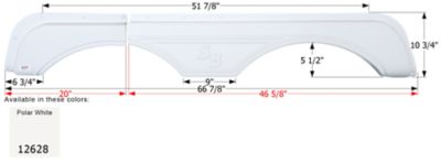 Icon Tandem Axle Fender Skirt for Sunnybrook & Winnebago Models, White, FS2628