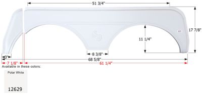 Image showing  Tandem Axle Fender Skirt for Sunnybrook Models, White, FS2629