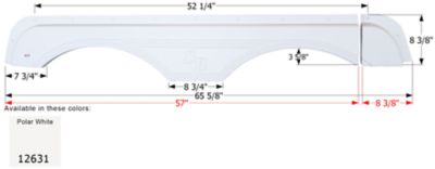 Icon Tandem Axle Fender Skirt for Sunnybrook & Winnebago Models, White, FS2631