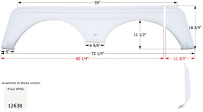 Icon Tandem Axle Fender Skirt for Sunnybrook & Winnebago Models, White, FS2638