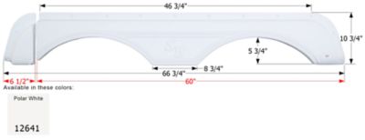 Icon Tandem Axle Fender Skirt for Sunnybrook & Winnebago Models, White, FS2641