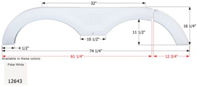 Icon Tandem Axle Fender Skirt for Sunnybrook & Winnebago Models, White, FS2643