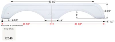 Icon Tandem Axle Fender Skirt for Sunnybrook & Winnebago Models, White, FS2649
