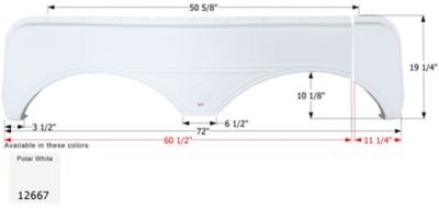 Icon Tandem Axle Fender Skirt for Sunnybrook & Winnebago Models, White, FS2667
