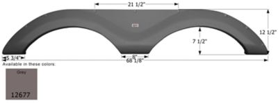 Icon Tandem Axle Fender Skirt for Cruiser Models, Gray, FS2677
