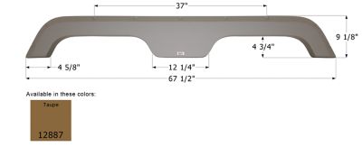 Image showing  Tandem Axle Fender Skirt for R-Vision Models, Brown, FS2887