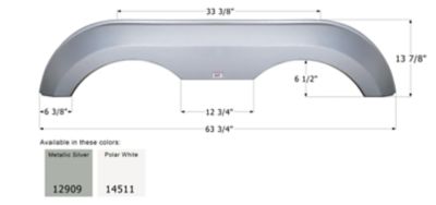 Image showing  Tandem Axle Fender Skirt for Award Models, Gray, FS2909