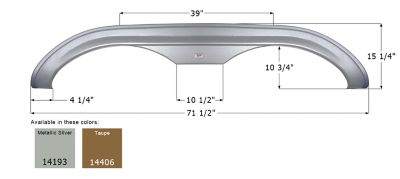Icon Axle Fender Skirt for Holiday Rambler Presidential Tandem Models, Gray, FS4193
