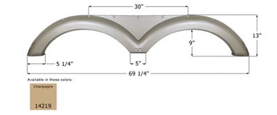 Icon Tandem Axle Fender Skirt for Gulf Stream Models, Brown, FS4219