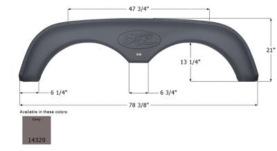 Icon Tandem Axle Fender Skirt for Pilgrim Models, Gray, FS4329