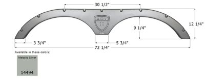 Icon Tandem Axle Fender Skirt for Augusta RV Models, Gray, FS4494