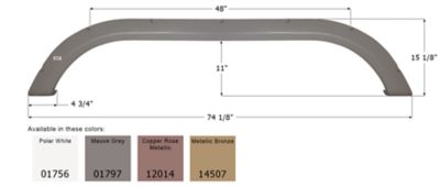 Icon 5th Wheel Travel Trailer Tandem Axle Fender Skirt for Carriage Models, Brown, FS1756