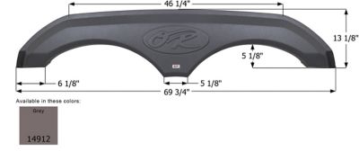 Icon Tandem Axle Fender Skirt for Open Range Models, Gray, FS4912
