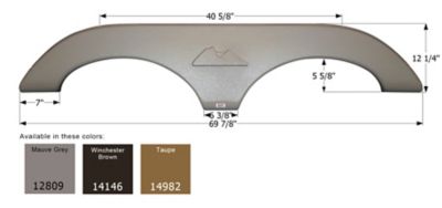 Icon Tandem Axle Fender Skirt for Keystone Montana Mountaineer Models, Brown, FS2809, 14982