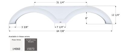 Icon Tandem Axle Fender Skirt for Gulf Stream Models, Gray, FS4060