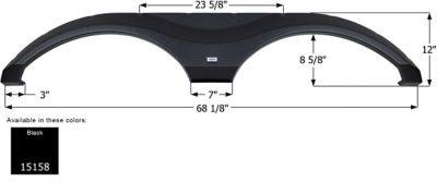 Icon Tandem Axle Fender Skirt for Grand Design Models, Black, FS5158