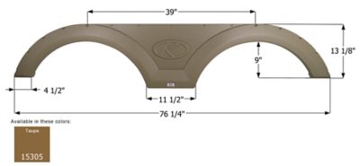 Icon Tandem Axle Fender Skirt for Keystone Outback Models, Brown, FS5305