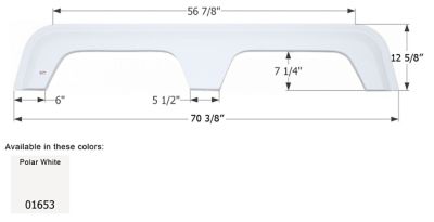 Icon Tandem Axle Fender Skirt for Coachmen Models, White, FS783