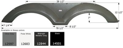 Icon Tandem Axle Fender Skirt for Coachmen Chaparral Models, White, FS2597