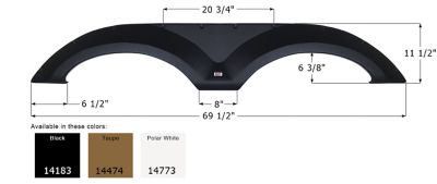 Icon Tandem Axle Fender Skirt for Forest River Models, Black, FS4183