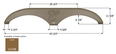 Image showing  Tandem Axle Fender Skirt for Forest River Cardinal Models, Brown, FS5338