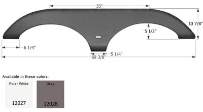 Icon Tandem Axle Fender Skirt for Forest River Models, Gray, FS2027