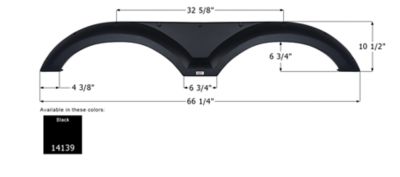 Icon Tandem Axle Fender Skirt for Keystone Sprinter Models, Black, FS4139