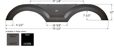 Icon Tandem Axle Fender Skirt for Coachmen Models, Black, FS4271