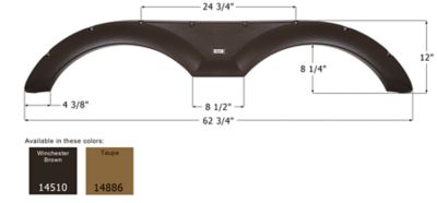 Icon Tandem Axle Fender Skirt for Forest River Models, Brown, FS4510, 14510