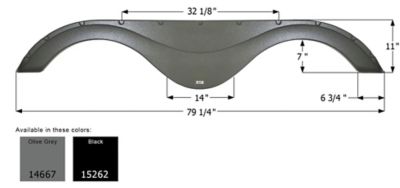 Icon Tandem Axle Fender Skirt for Forest River Models, Gray, FS4667