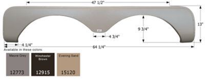 Image showing  Tandem Axle Fender Skirt for Forest River Models, Brown, FS2773, 15120