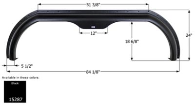Image showing  Tandem Axle Fender Skirt for NuWa Models, Black, FS5287