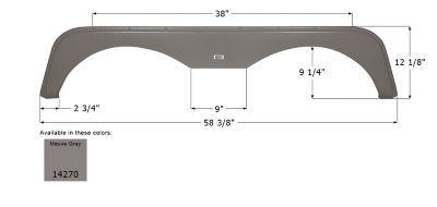 Icon Tandem Axle Fender Skirt for Forest River Models, Gray, FS4270