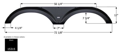 Icon Tandem Axle Fender Skirt for Forest River Models, Black, FS5315