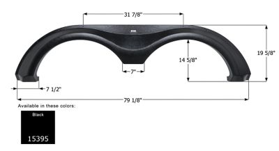 Icon Tandem Axle Fender Skirt for Forest River Models, Black, FS5395