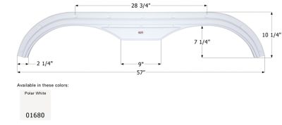 Icon Tandem Axle Fender Skirt for Fleetwood Models, White, FS725