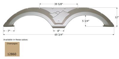 Icon Tandem Axle Fender Skirt for Keystone Montana Mountaineer Models, Brown, FS2860