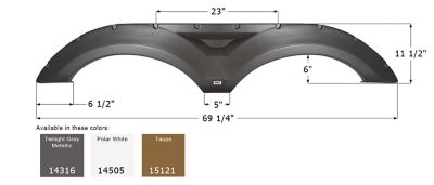 Icon Tandem Axle Fender Skirt for Forest River Models, Gray, FS4316