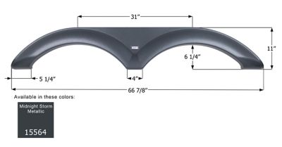 Icon Tandem Axle Fender Skirt for Forest River Models, FS5564, Gray