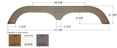Icon Tandem Axle Fender Skirt for Fleetwood Models, Brown, FS720