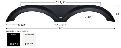 Icon Tandem Axle Fender Skirt for Forest River Models, Black, FS2774
