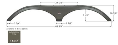 Icon Tandem Axle Fender Skirt for Fleetwood Models, Gray, FS4362