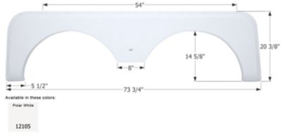 Icon Tandem Axle Fender Skirt for Forest River Models, White, FS2105